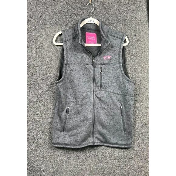 Simply Southern Vest Womens Large Gray Heather Full Zip Fleece Zip Pockets Warm - Picture 1 of 8